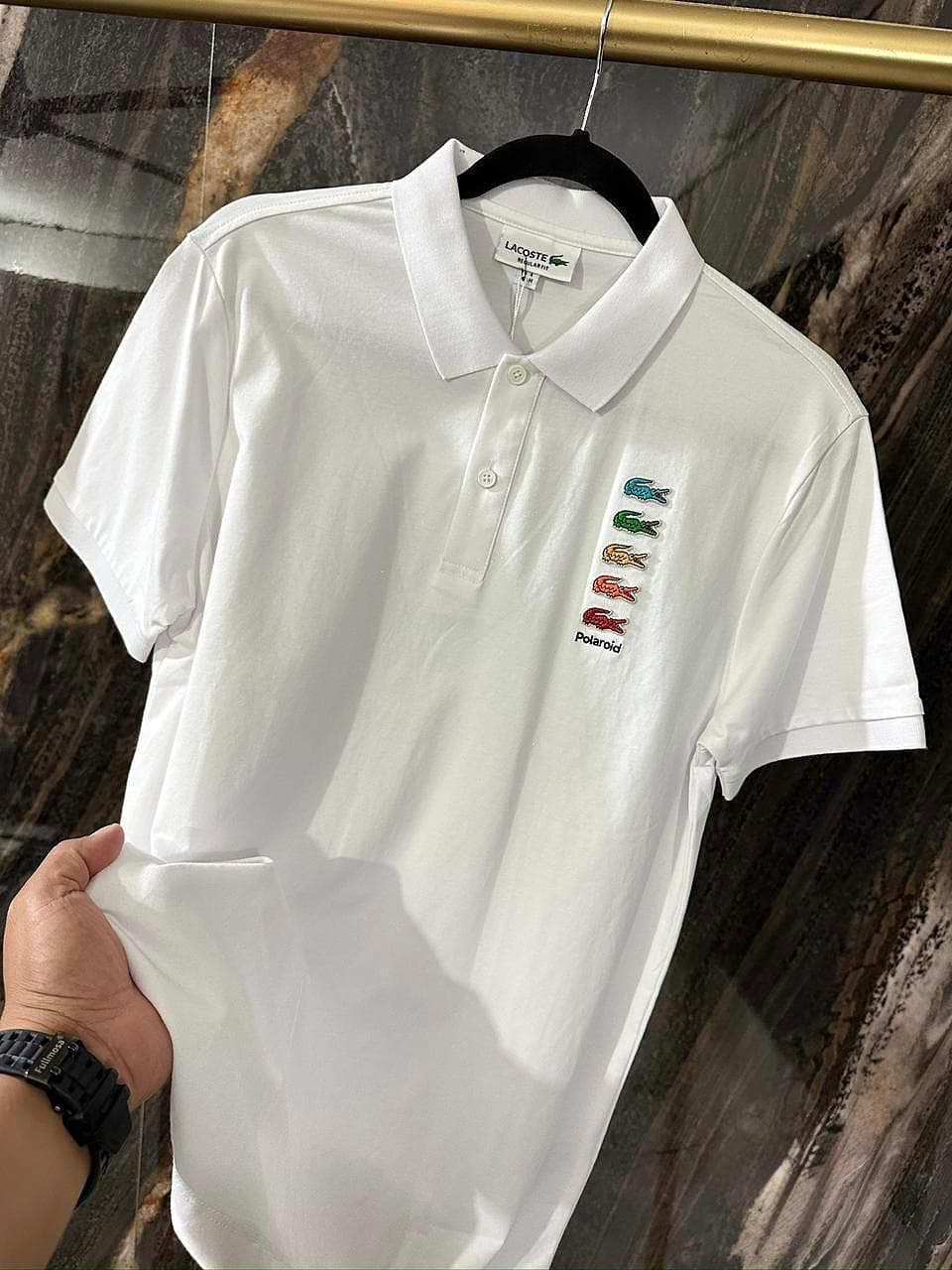 Lacoste – Polo White Multicolor Croc (Caballero)